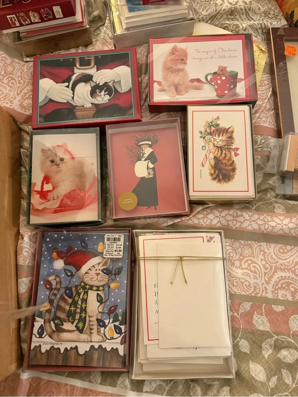Holiday Christmas Cards Assortment with Cat Designs
